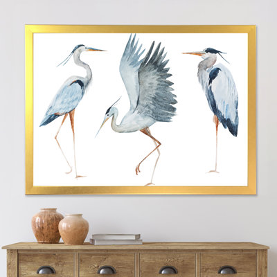 Heron oiseaux II - peinture sur toile encadrée