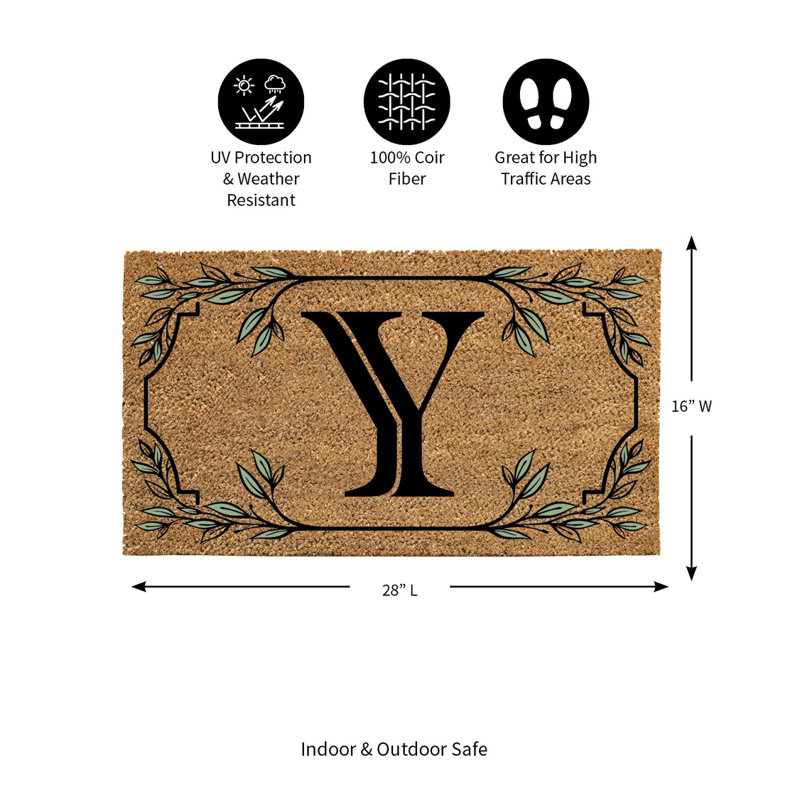 Monogram Coir Mat, Letter "Y"