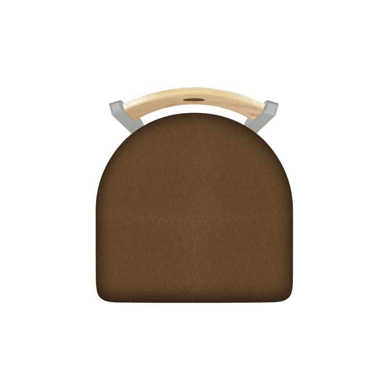 Tabouret pivotant Voltaire, Chêne naturel, Nickel anodisé, Siège Rein Thatch / finition érable naturel