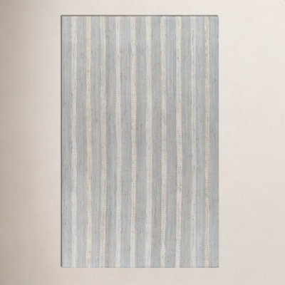 Aadison Blue Hand-Woven Striped Jute Rug