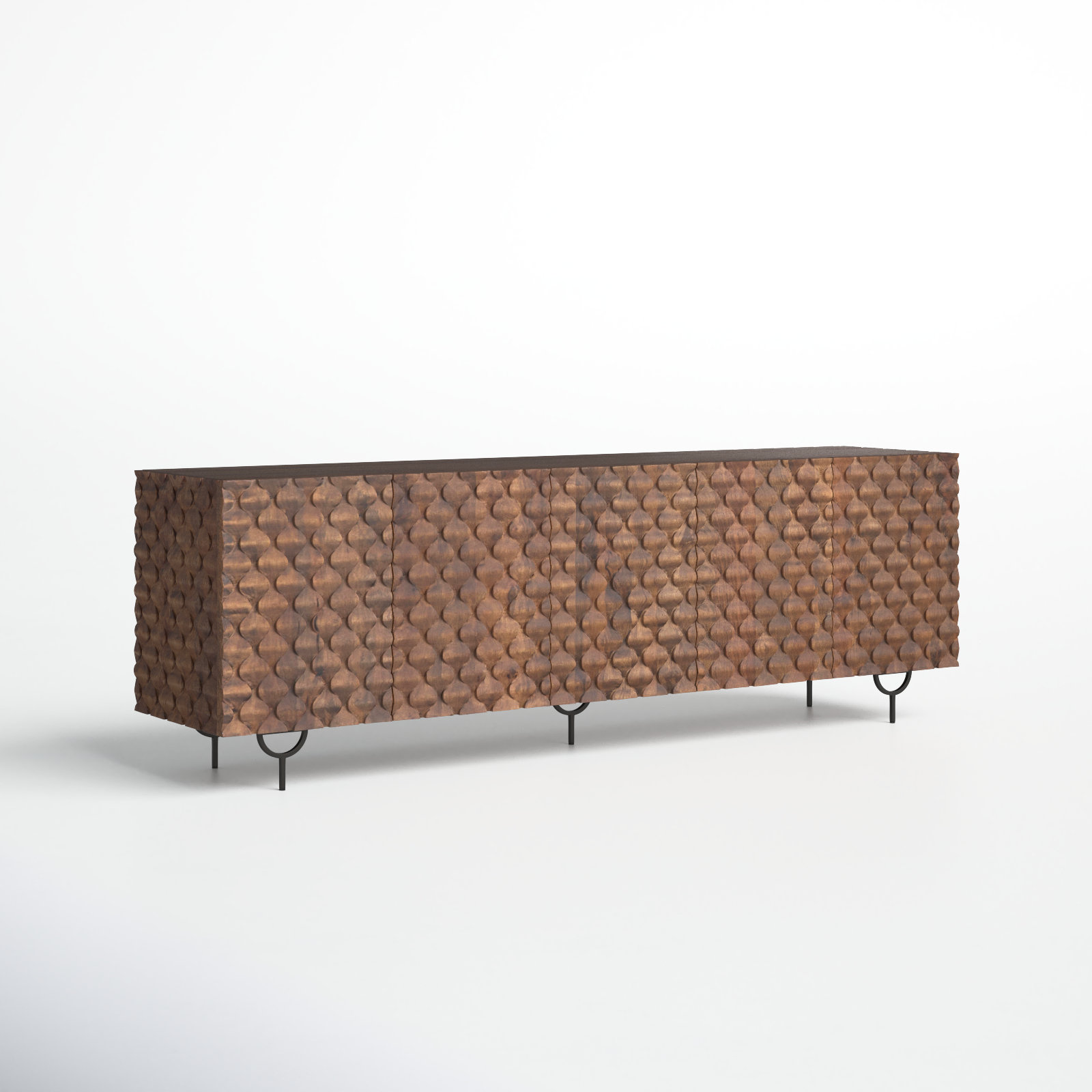 Rori 82'' Media Console, Antique Brown