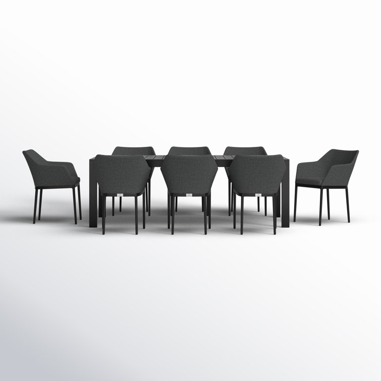 Georgiana 86.5'' Rectangular 8 - Person Outdoor Dining Set with Cushions