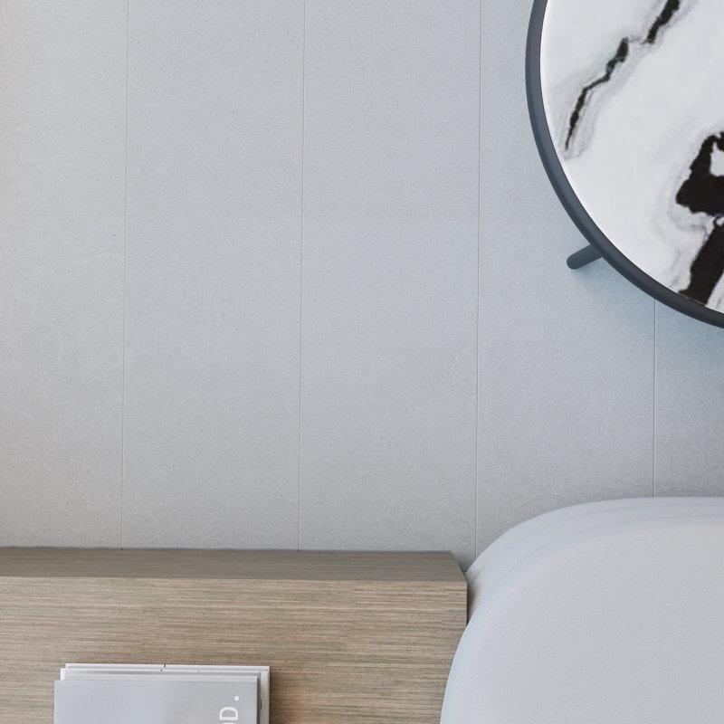Nomad 12" x 24" Concrete Look Matte Porcelain Tile, Light Gray