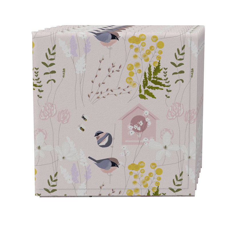 Rectangular Floral Cotton Twill Tablecloth