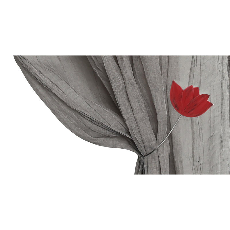 Embrasse de rideau tulipe en résine, rouge