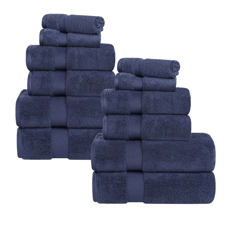 Ensemble de serviettes 12 pièces Fatih Zero Twist, Minuit