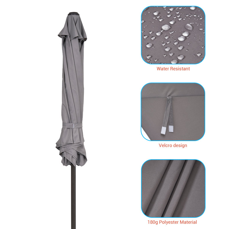 Parasol Sawyer, gris, 84.6" H x 90" W x 90" D