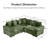 Oversized Cloud Modular Sectional Couch,Convertible Sectional Couches Deep Seat Extra-Wide Armrests, 10 Throw Pillows Premium Corduroy Fabric, Ergonomic Design,Easy Assembly, For Living Rooms,Green
