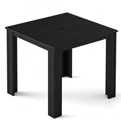 HDPE Square Outdoor-Dining Table With Umbrella Hole