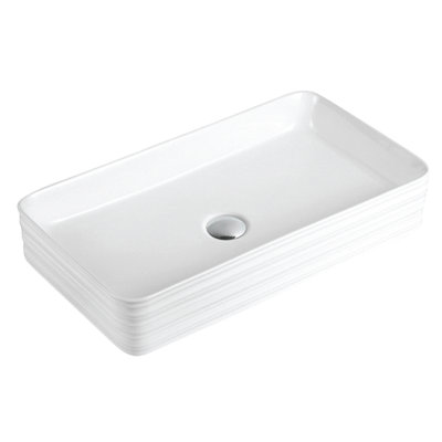 Karran Valera 27 In. Vitreous China Rectangular Vessel Bathroom Sink