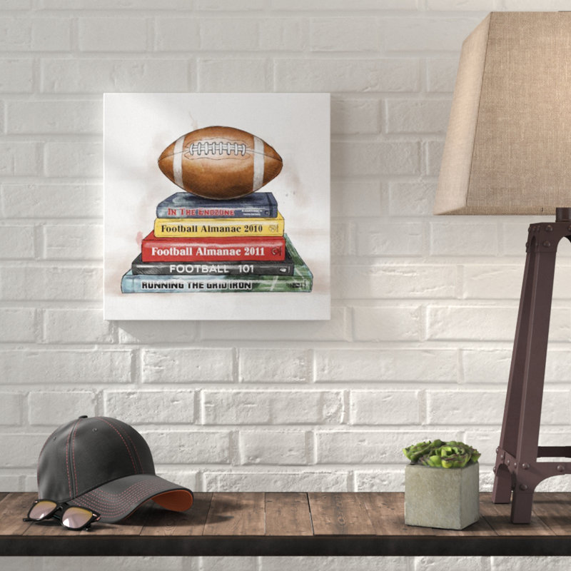 «Football Livres», impression sur toile tendue, H 12 po x l 12 po