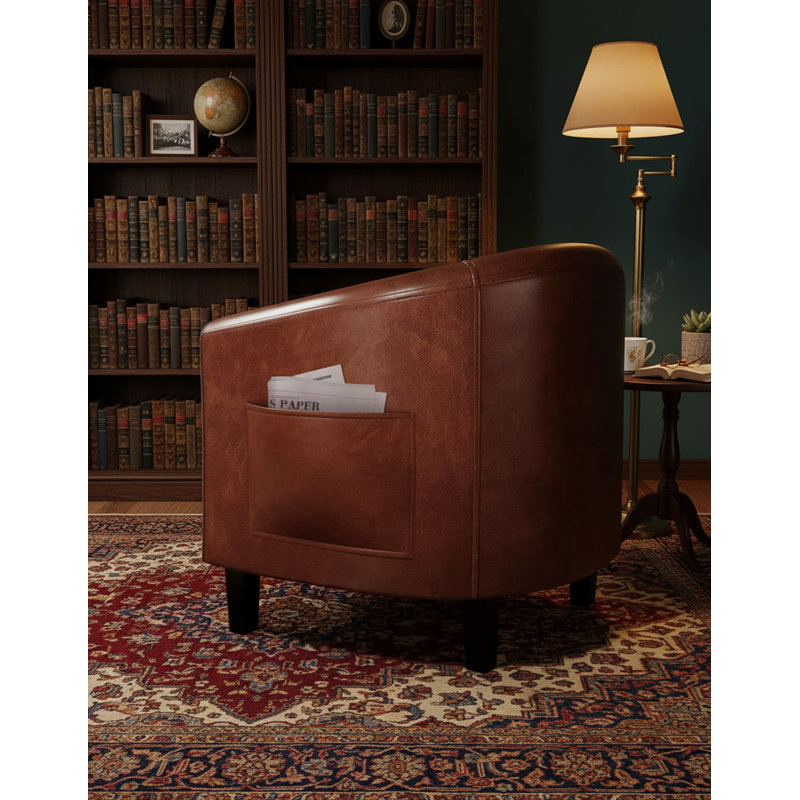 Fauteuil d'appoint en polyuréthane avec coussin souple, Rouge vin