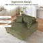 Chaise longue moderne rembourrée avec 2 porte-gobelets, une poche et des coussins-259025188