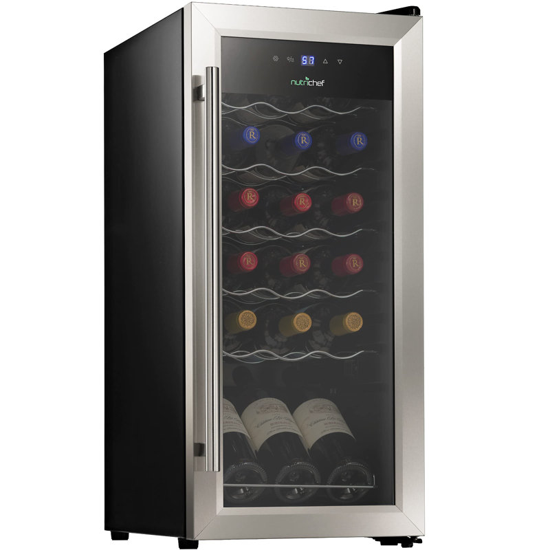 Cave à vin pour réfrigérateur à vin - commande à bouton tactile numérique avec joint hermétique, contient un emplacement pour bouteilles debout (capacité de rangement de 18 bouteilles)