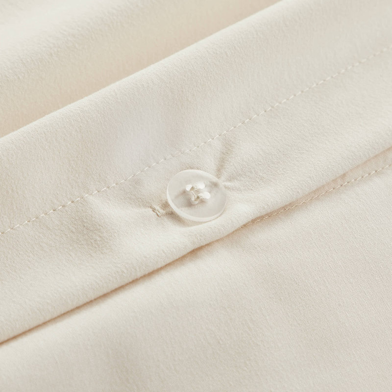Ensemble de housse de couette en microfibre, Housse de couette simple + 1 taie décorative et 1, Ivoire