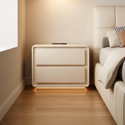 Modern 2-Drawer Smart Nightstand With LED light