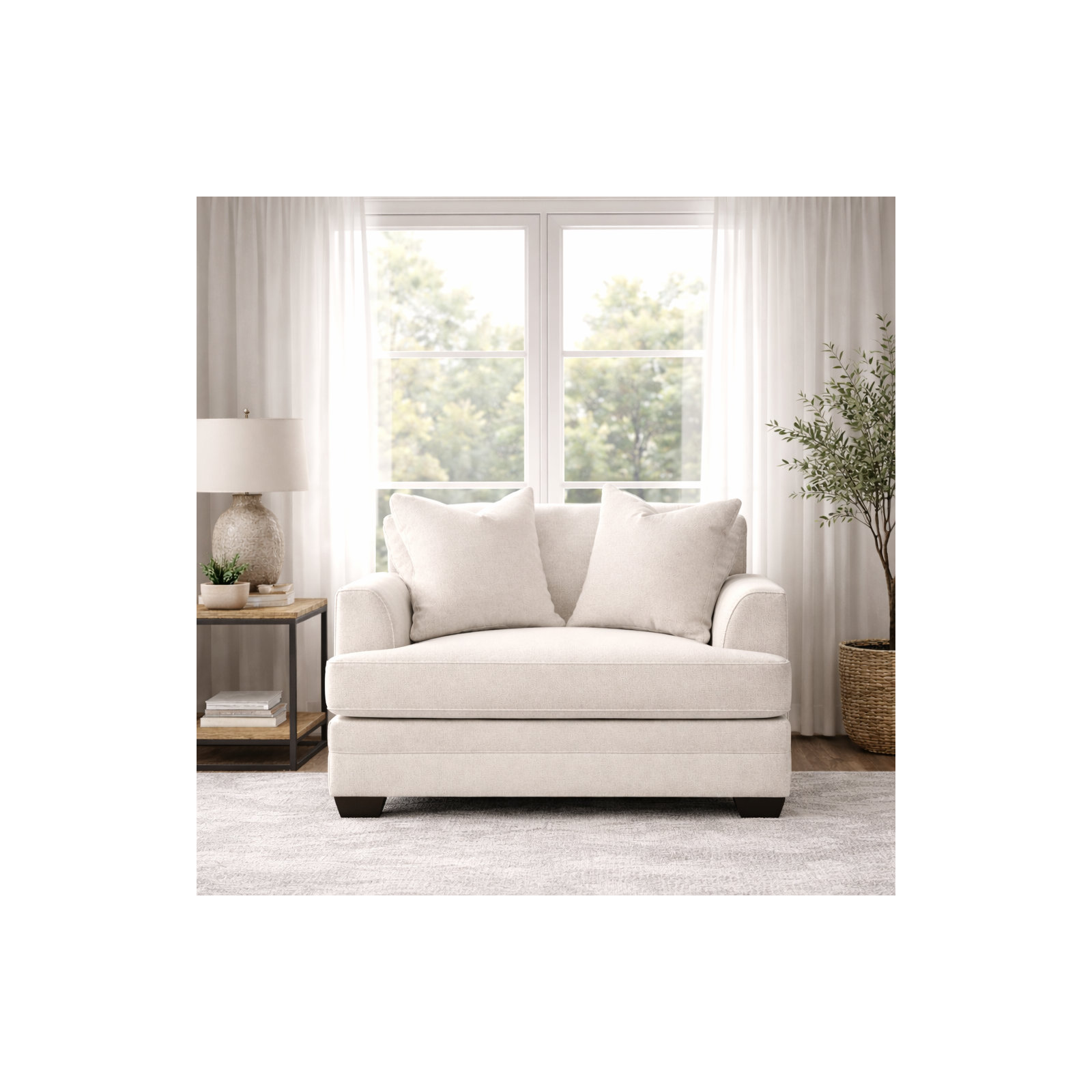 Edan Upholstered Chair And A Half, Bayou Flame Canvas