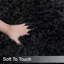 Tapis noir/gris fait main poils longs Bourgogne-713693043