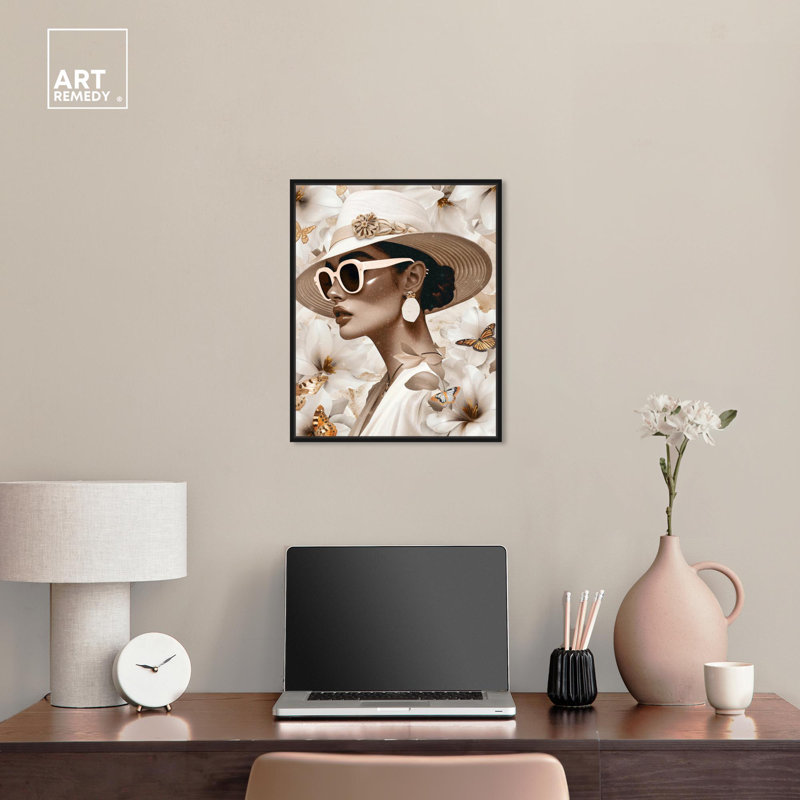 «Light Dreamer», art mural glamour sur toile par Art Remedy, Cadre noir, H 21 po x l 17 po