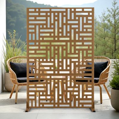 72" H Outdoor Privacy Screen, Freestanding Decorative Privacy Panels for Balcony, Yard & Garden
