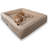 Luxurious Pet Bed for Dogs & Cats, Cream & Beige, 37.4 x 29.5 x 7.9 inches | 100% Polyester Outer Fabric, High-Grade Memory Foam, Ultra Soft High Density Foam | Perfect for Ultimate Comfort & Support-112985065-112985066