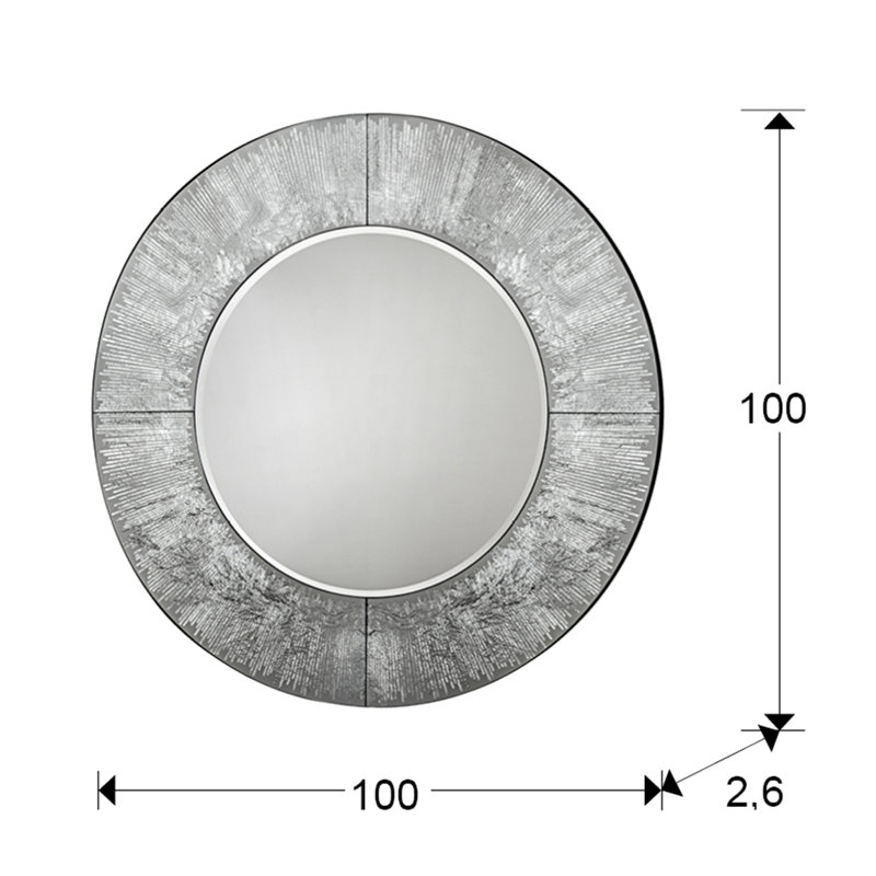 Orey Wood Flat Wall Mirror, Silver