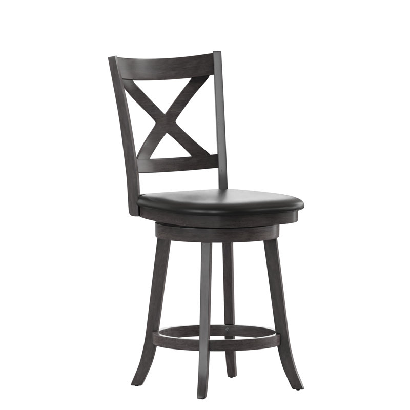 Tabouret de comptoir Breonda 25,25, Noyer gris délavé, Tabouret de comptoir (assise à une hauteur de 25,