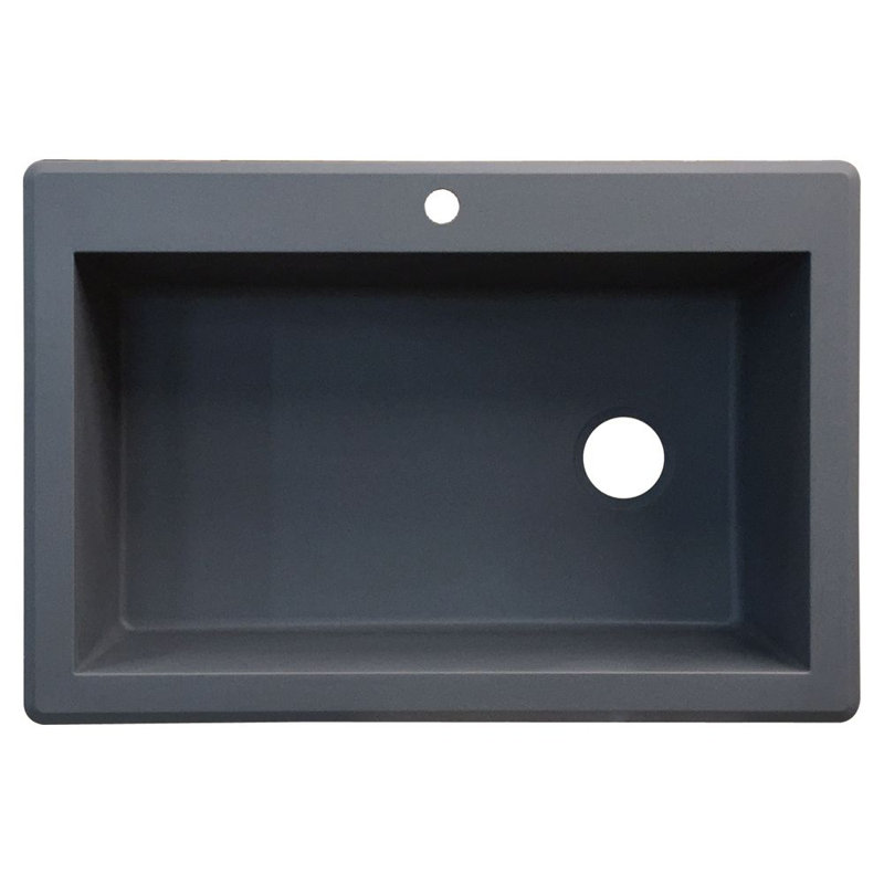 Radius 33'' L Single Bowl Kitchen Sink, Grey