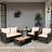 Arlington Vintage Woven Wicker/Rattan 4 - Person Seating Group with Solid Wood Table-1181604631
