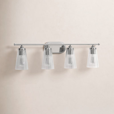 Jeanie Steel and Glass Dimmable Bathroom Vanity Light