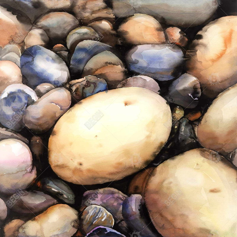 Beach pebbles - 26"x26" Throw pillow - Poly twill - Print on demand