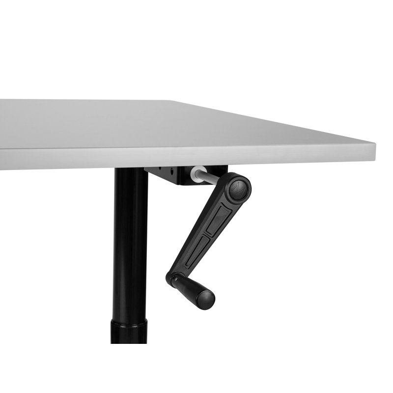 Amarianna Adjustable Metal Base Standing Desk, 119cm H x 160cm W x 72cm D, Grey, Black
