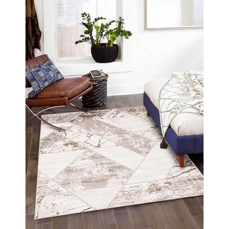 Tapis ivoire Vivian, Rectangulaire 8 pi x 10 pi