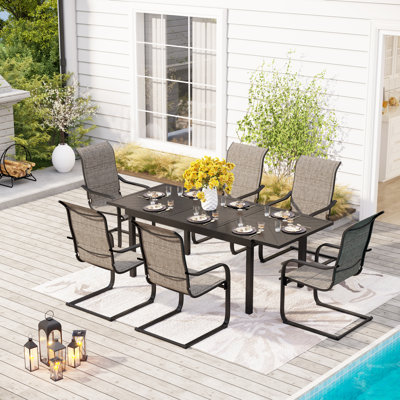 Deeana 6 - Person Patio Dining Set with Rectangular Table