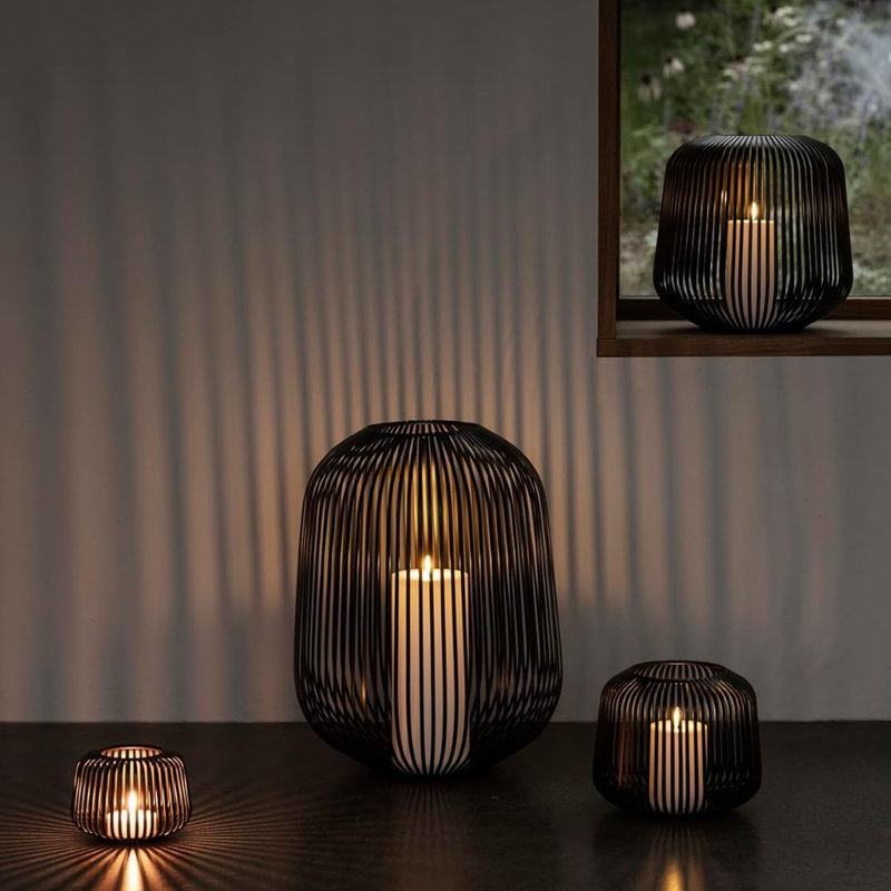 Lito Other Corner Lantern, 45 cm H x 33 cm W x 33 cm D, Light Brown