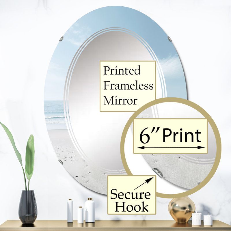 Durdham - Miroir mural nautique et de plage ovale, 36 po x 24 po