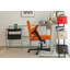 Fauteuil de bureau orange en velours orange avec accoudoirs croisés - élégant, confortable et ergonomique pour le bureau à domicile, les jeux et le maquillage