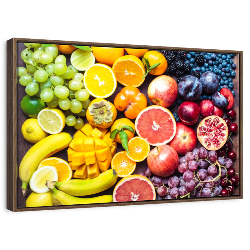 Plateau de fruits, Cadre flottant en noyer, 40 po x 27 po