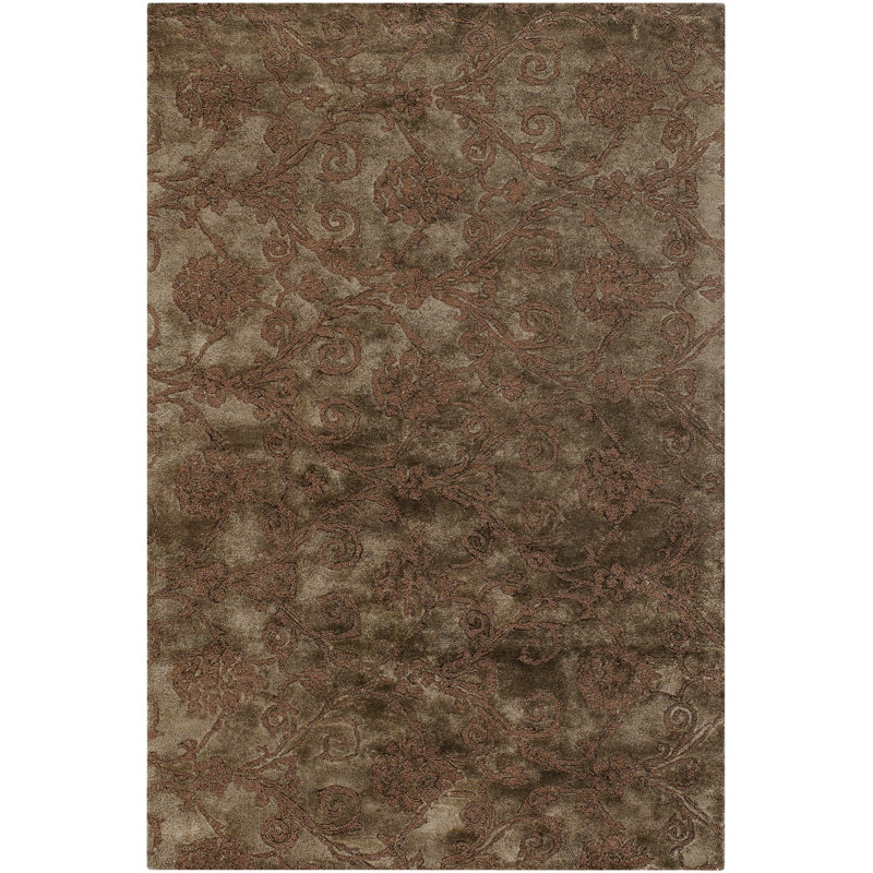 Tapis en jute/en sisal brun/gris touffeté à la main Bertram, Rectangle 2 pi x 3 pi