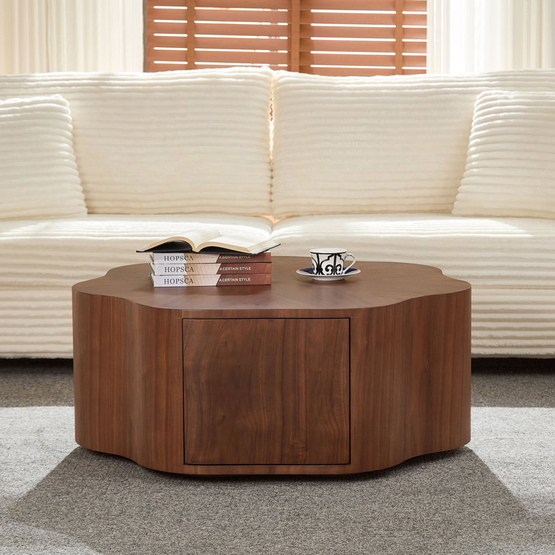 35.43" MDF Flower-Shaped Coffee Table