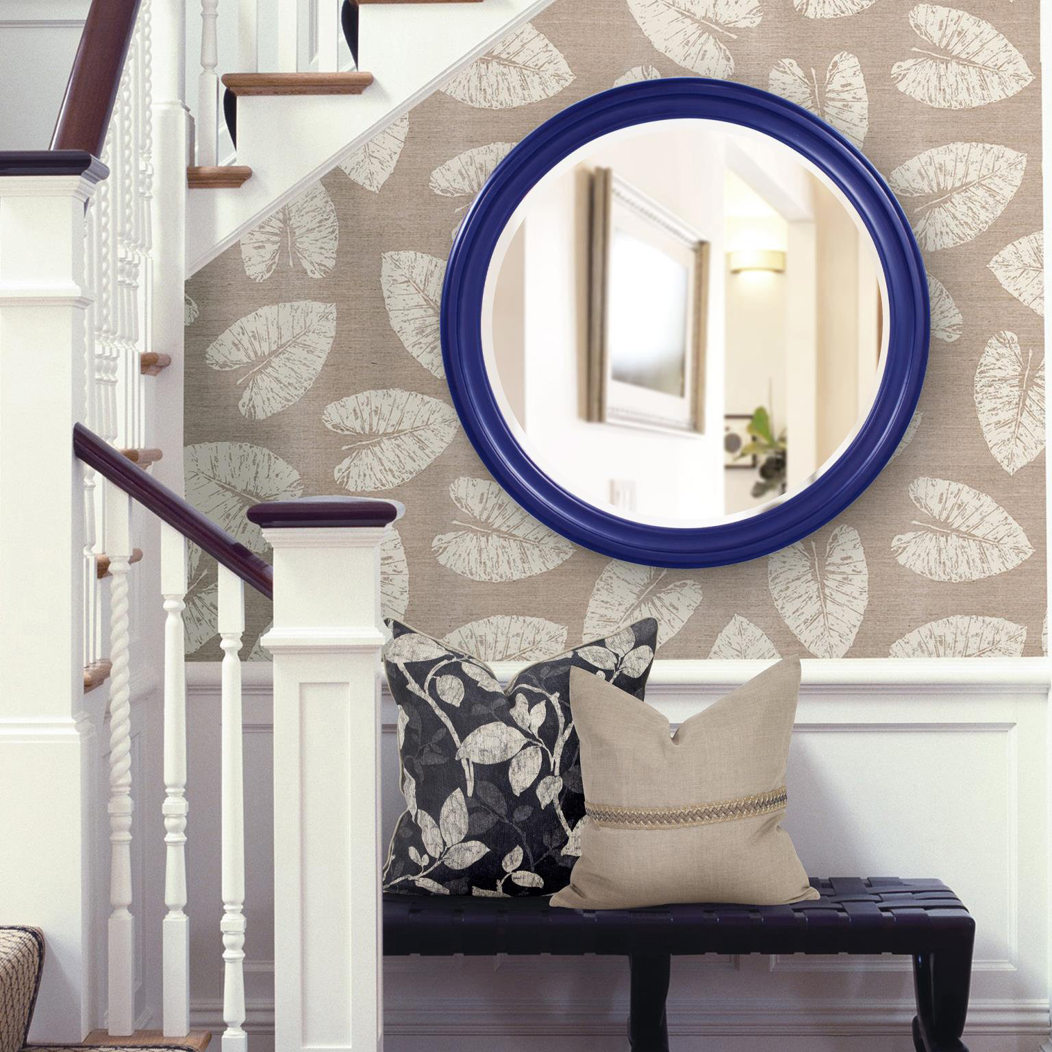 Talvi 36" Accent Mirror, Navy