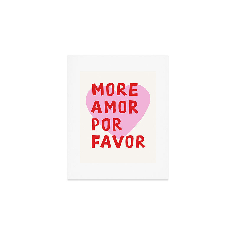 Thespacehouse, reproduction d'art rose rouge Amor Por Favor, H 10 po x l 8 po