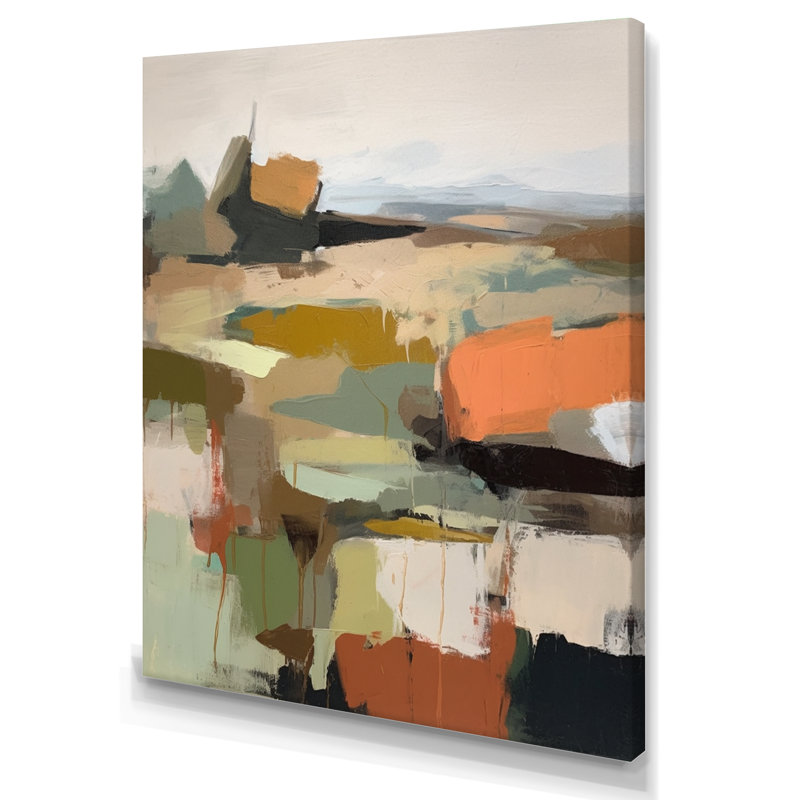 «Green and Beige Transcendant Reality III», reproduction d'art sur toile, H 44 po x l 34 po x P 1,5 po, Toile tendue