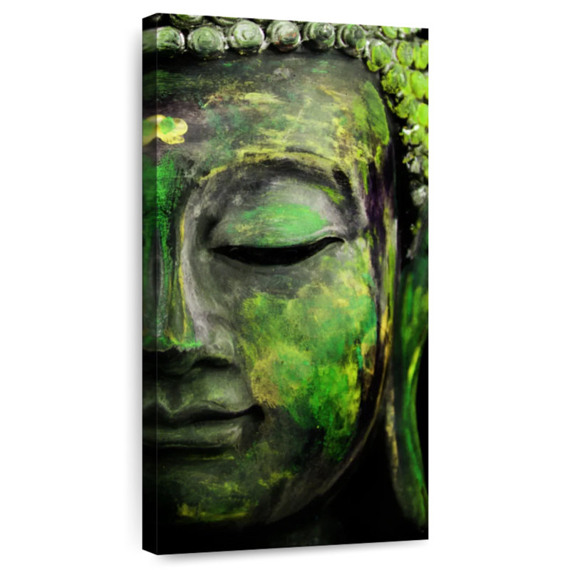 Green Faced Buddha, H 24 po x l 12 po