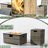32" Chic Propane Gas Fire Pit Table with Tank Cover 2-Pieces, 50000 BTU Rectangular Steel with Wicker Base for Outdoor Garden - Glamour-297379653