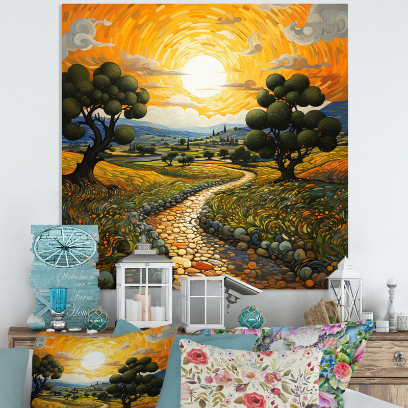 «Vangogh Olive Grove in Province», reproduction d'art en métal Vangogh, H 16 po x l 16 po x P 1 po