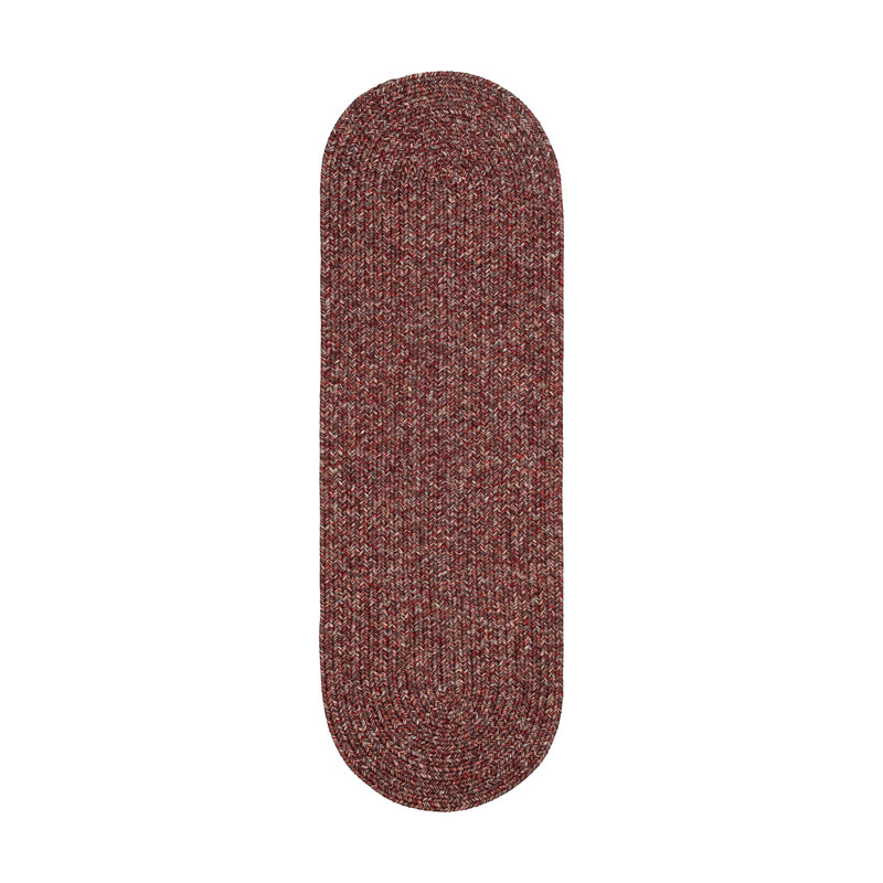 Tapis intérieur / extérieur tressé rouge Seline, Tapis de couloir ovale 2 pi x 8 pi
