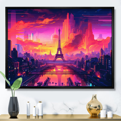 «Futuristic Paris Eiffel Tower Scenery I», reproduction sur toile