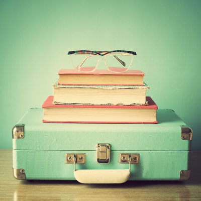 " Books And Suitcase "