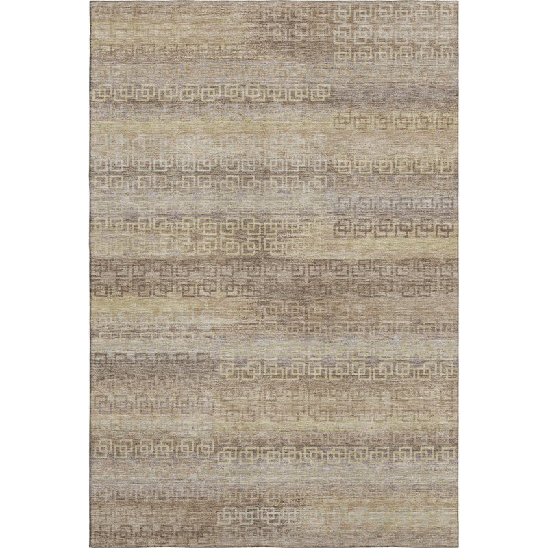 Premium Machine Washable Mayfield Striped Rug, Wheat, 5' x 7'6"